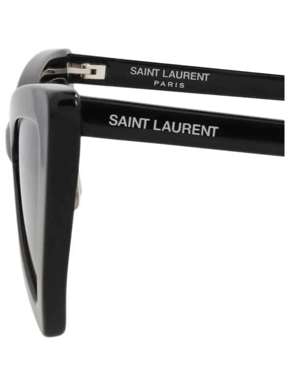 New Saint Laurent Women's Sunglasses Cat Eye Recycled Acetate Frame Black Black